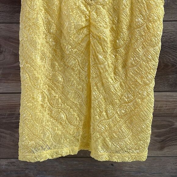 EMMA JAMES Ladies Petite Medium Lace Tank Top Blouse Yellow - Picture 3 of 5